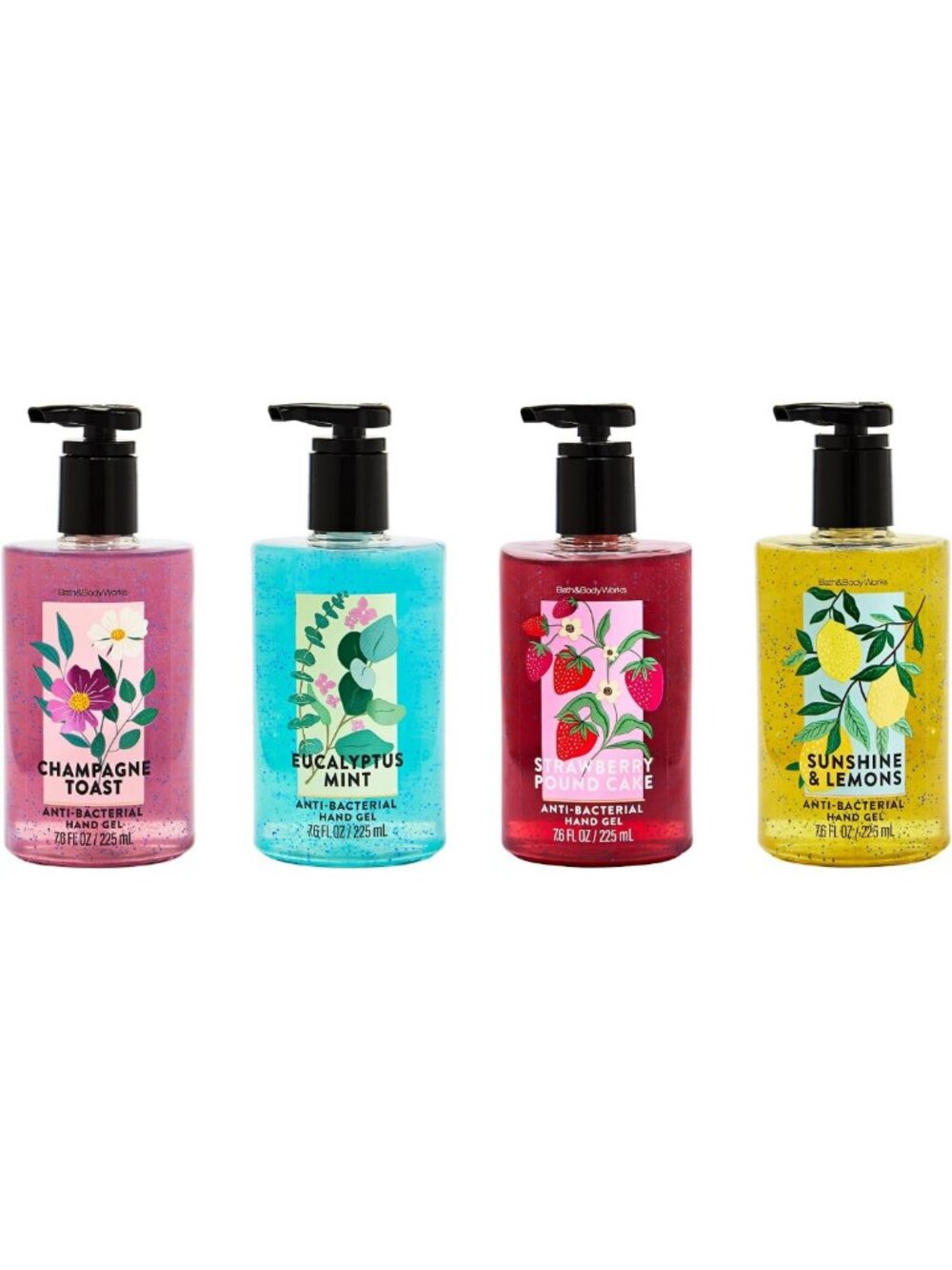 Hand Sanitizer Pump Bundle - 4 Fragrances, Moisturizing & Travel-Friendly